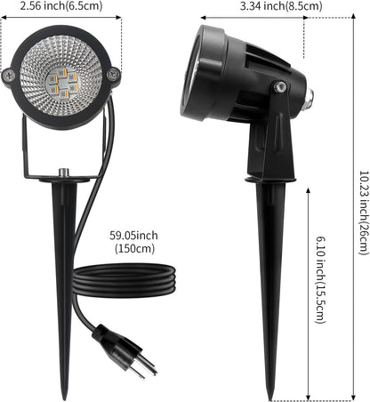 LumenGlow RGBW Yard Spotlight for Pool Deck Gazebo and Patio Gatherings, 12W 16 Color LED Landscape Light 4 Pack IP65 with RF Remote