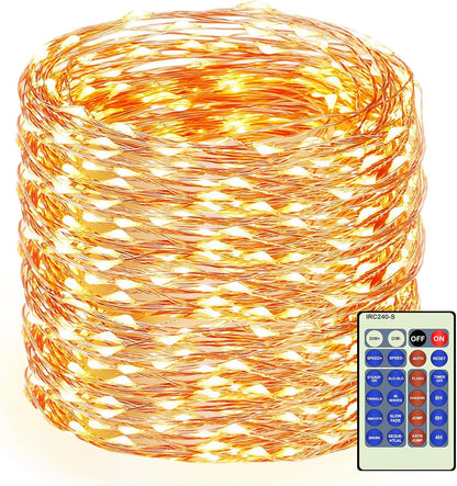 164 ft copper wire with 500 ultra-bright leds (also offered in 99 ft / 500 led variant)