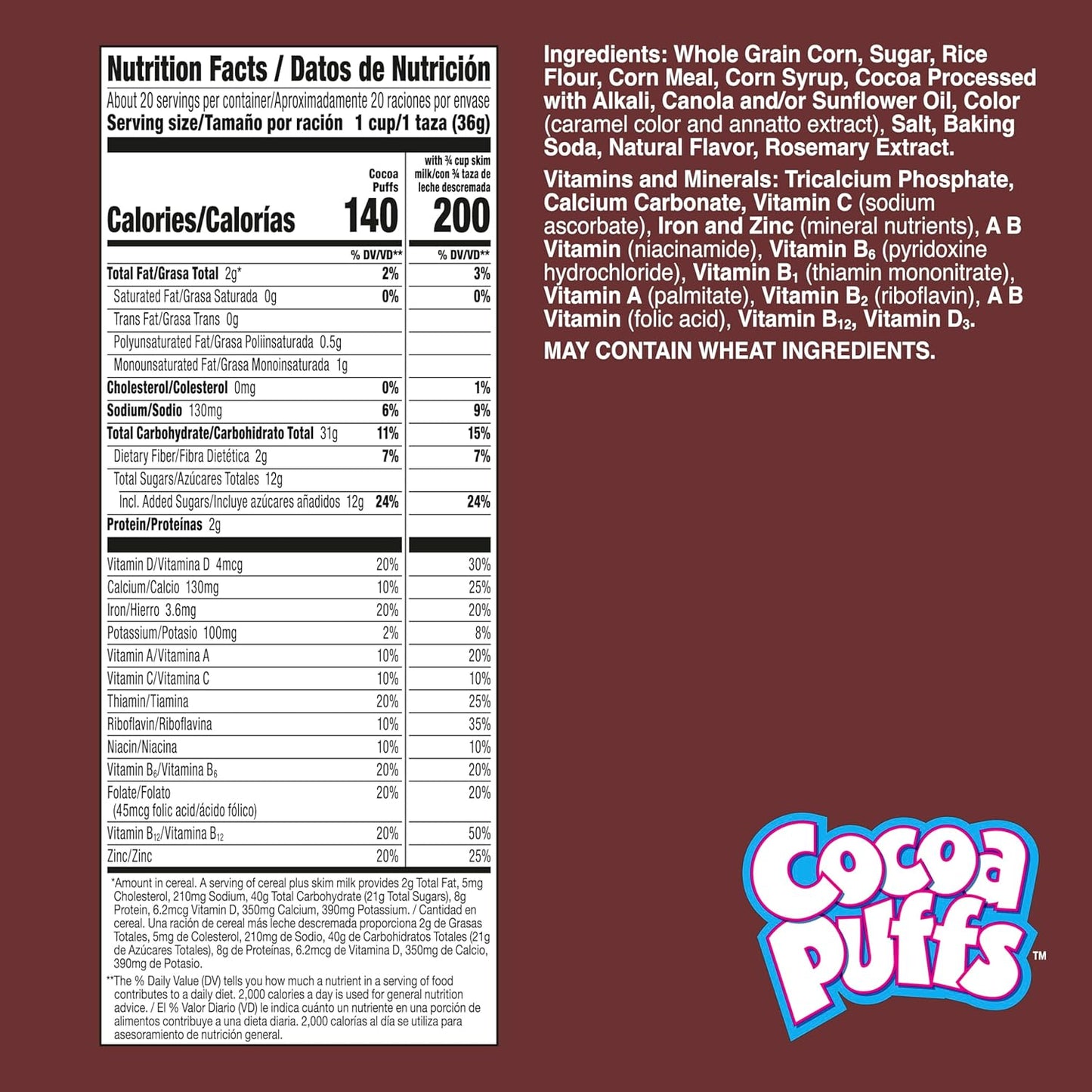16g whole grain per serving toward the 48g daily recommended