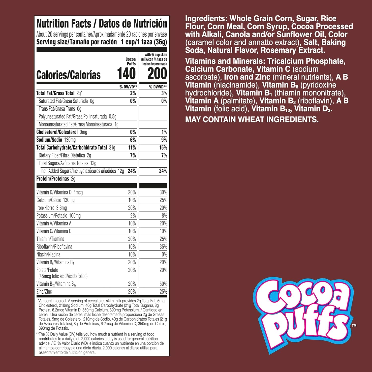 16g whole grain per serving toward the 48g daily recommended