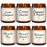 YFEEL Cozy Holiday Candle Set - 4 Pack Fragrance Candles with Gift Box and Ribbon Detail for Seasonal Hostess Gifts and Family Gatherings