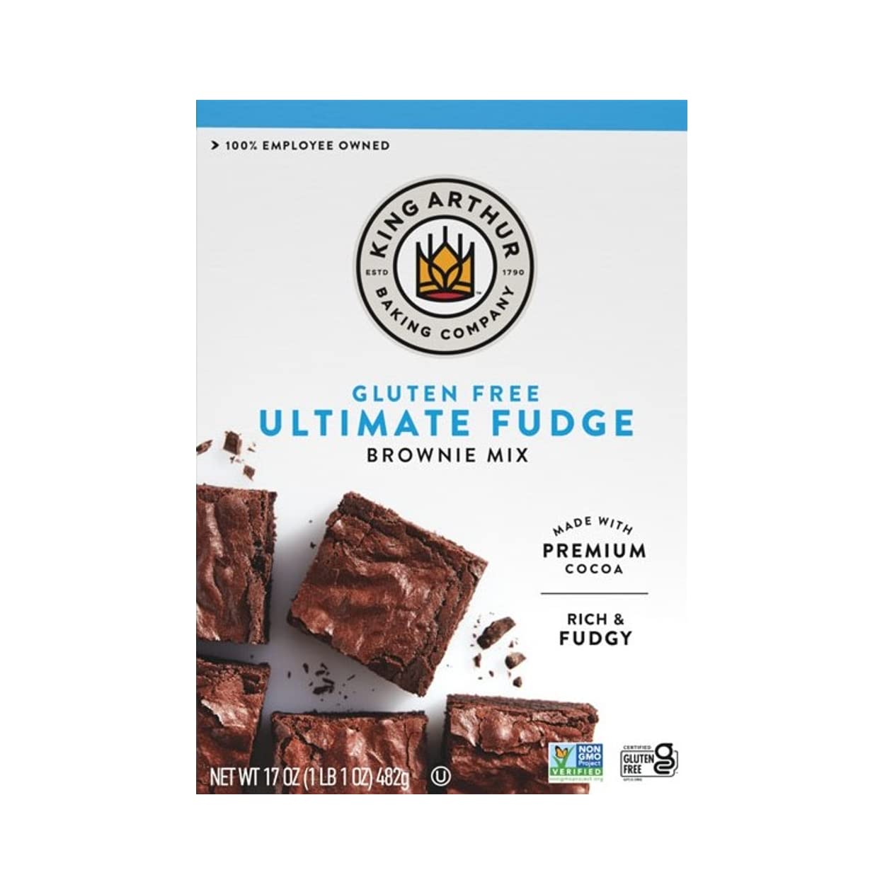 17 oz box yielding sixteen 2-inch brownie squares