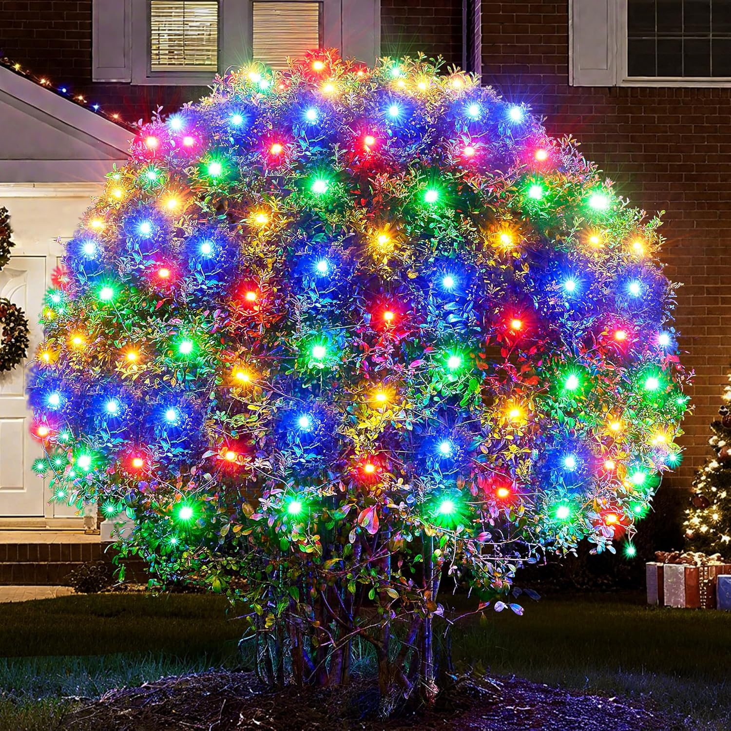 176-led mesh net sized 8.7ft x 5.2ft for wide shrub coverage