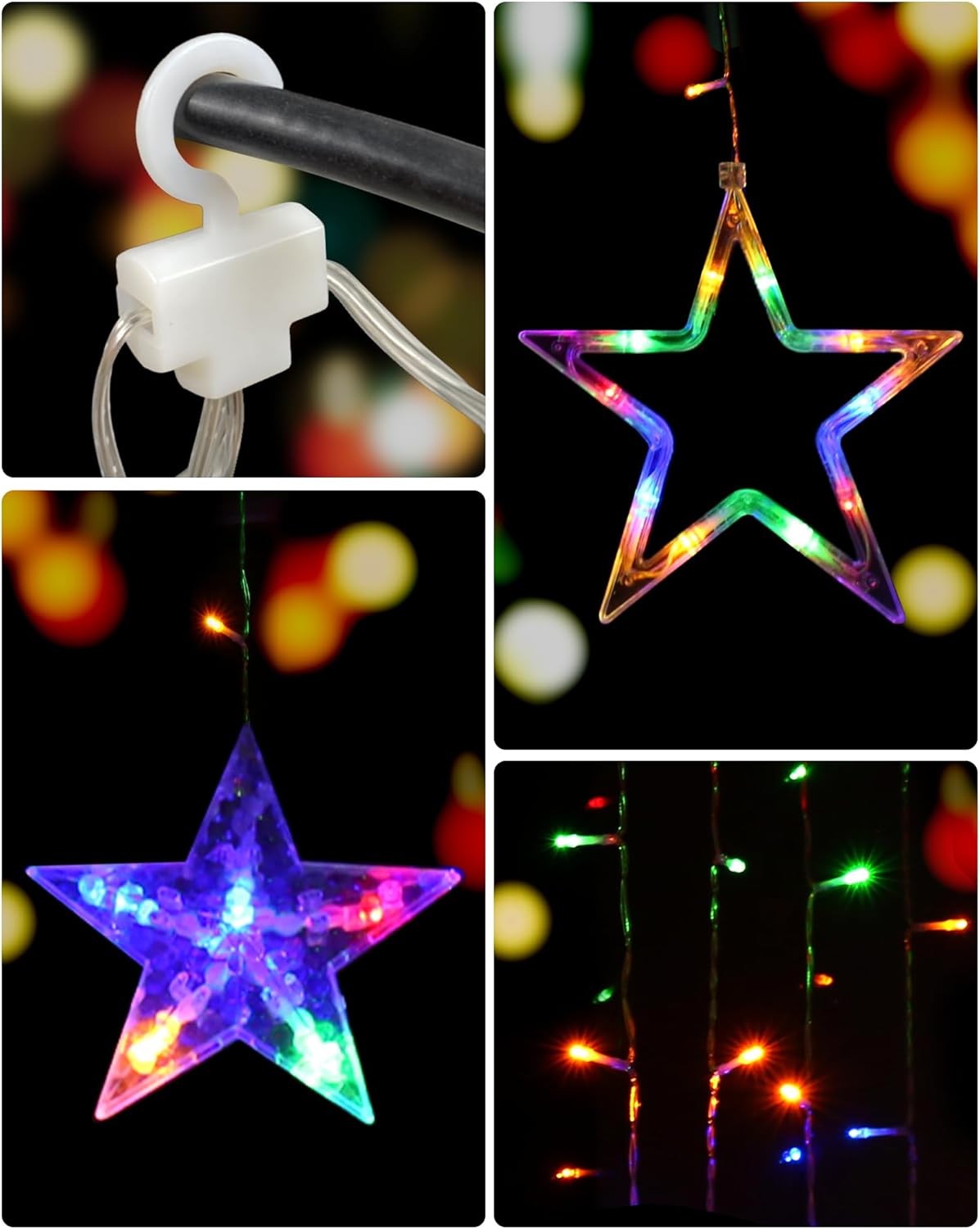 18 ft total length (8.2 ft led curtain + 9.8 ft lead cord) with 12 top hooks