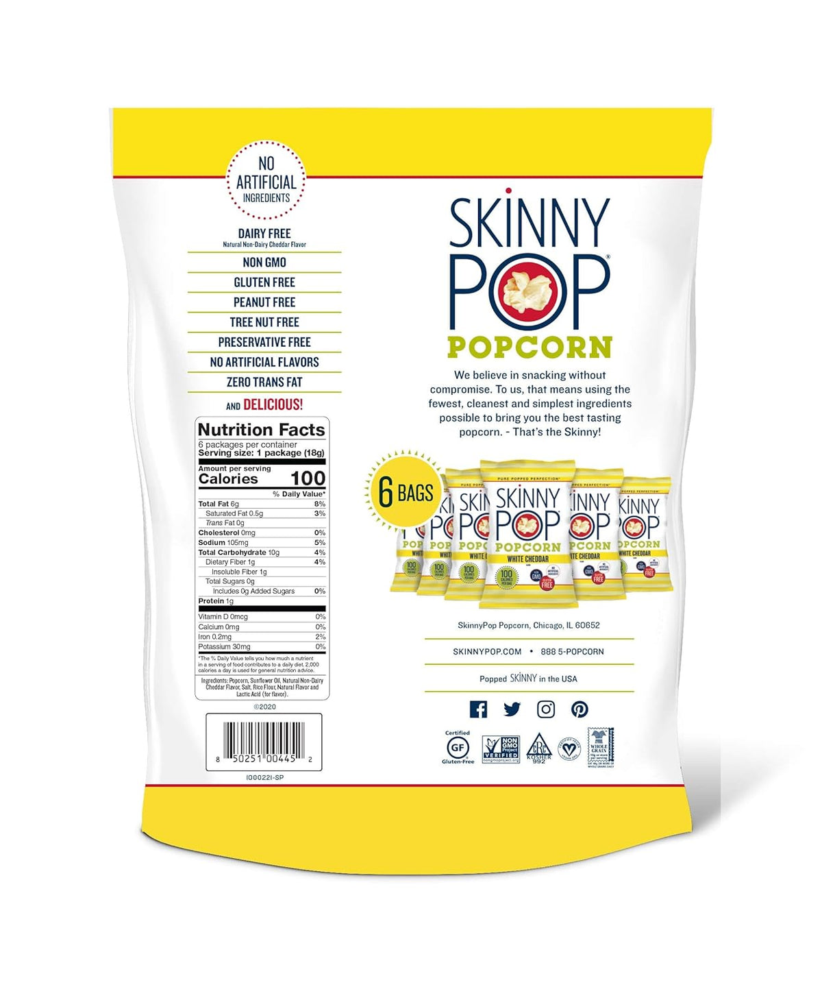 18-variant product line spanning flavors (original, white cheddar, avocado lime, butterbeer, garlic butter, cheddar jalapeño, etc.), sizes (0.65 oz, 4.4 oz, 5.3 oz, 8 oz), and pack counts (1, 2, 3, 4, 6)