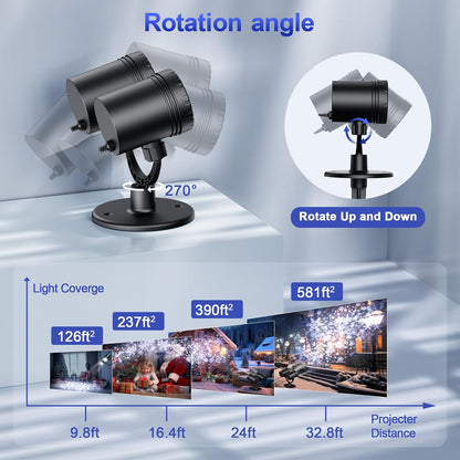 180° rotatable lamp head for adjustable projection angle
