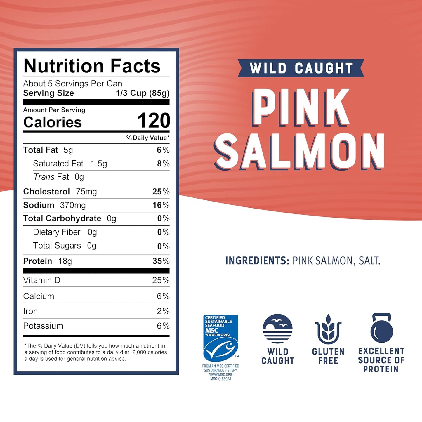 18g protein per serving with approximately 5 servings per large can