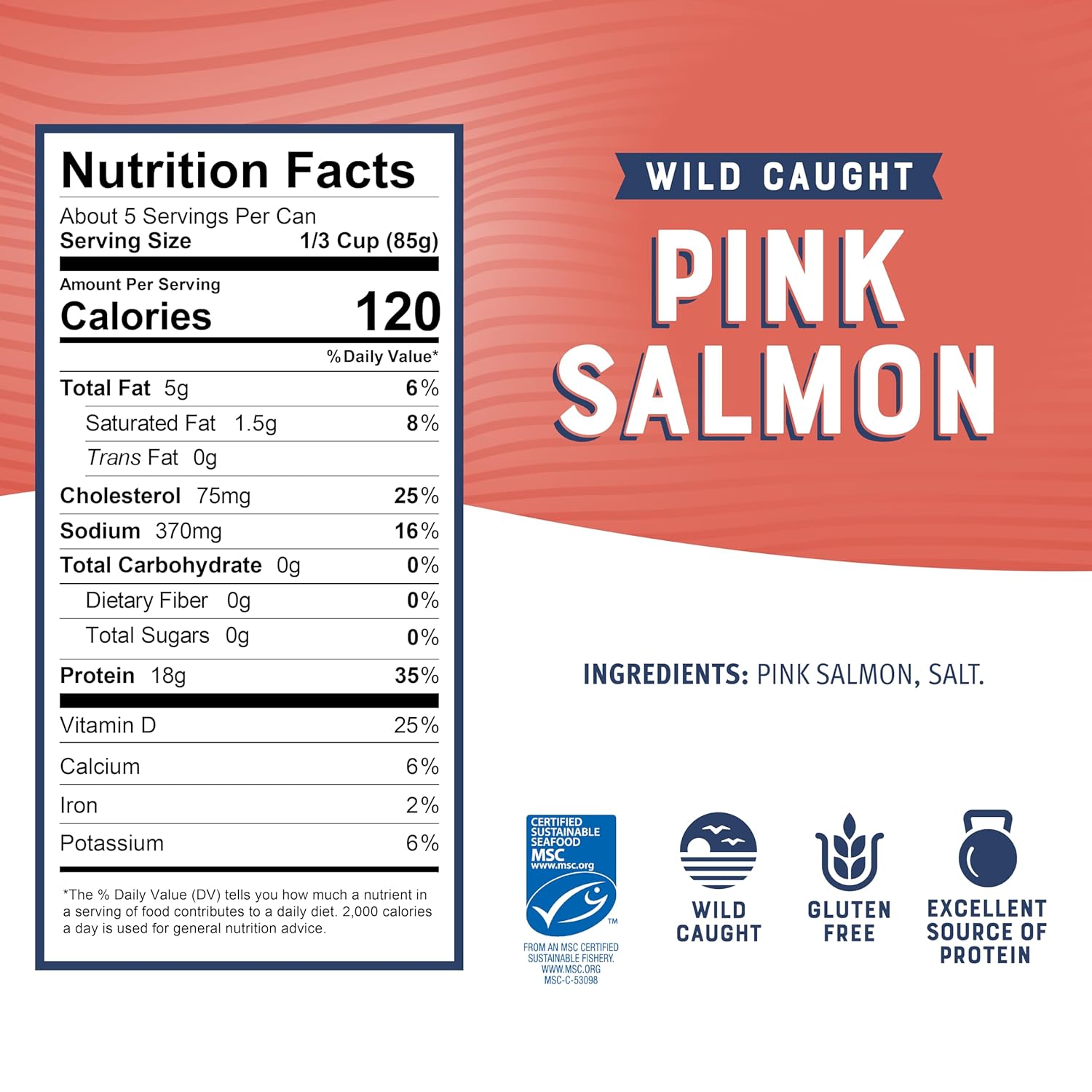 18g protein per serving with approximately 5 servings per large can