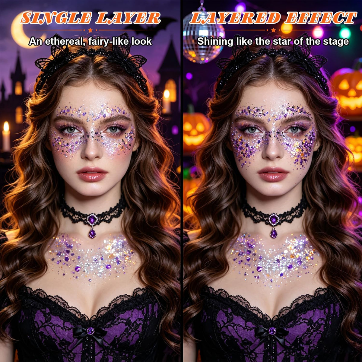 19 color variants including themed packs (mardi gras, mermaid, carnival, eerie)