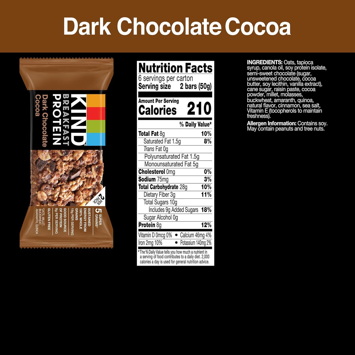 19g of 100% whole grains per serving including oats, buckwheat, millet, amaranth, and quinoa