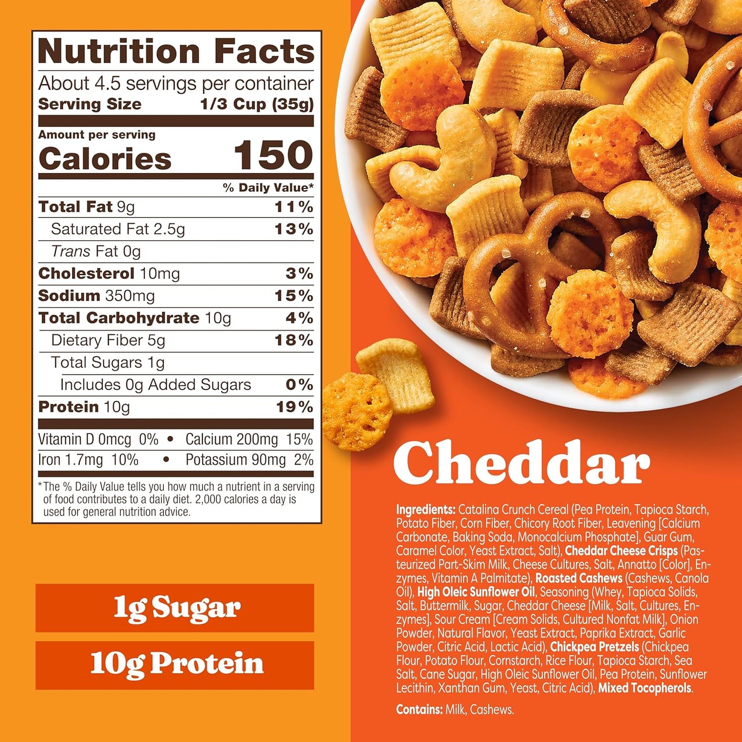 1g of sugar per 1/2 cup serving