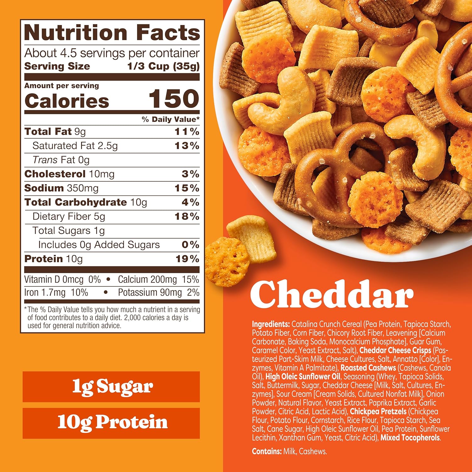 1g of sugar per 1/2 cup serving
