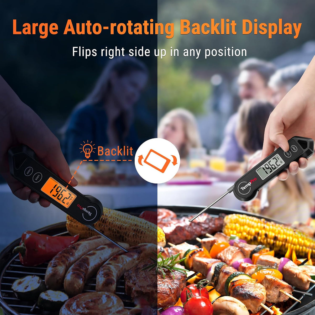 2.0-inch 180° auto-rotating backlit lcd display