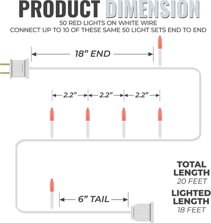 2.2-inch bulb spacing for a classic dense, even glow