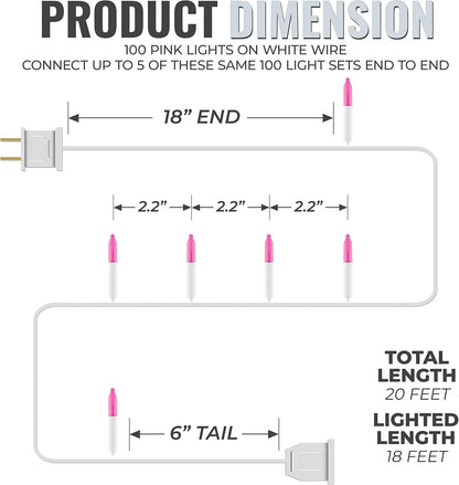 2.2-inch bulb spacing with 18-inch lead and 6-inch tail for flexible setup