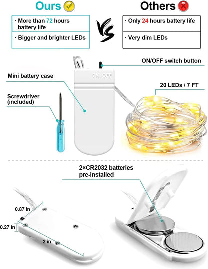 2 cr2032 batteries included with 72+ hours of continuous runtime