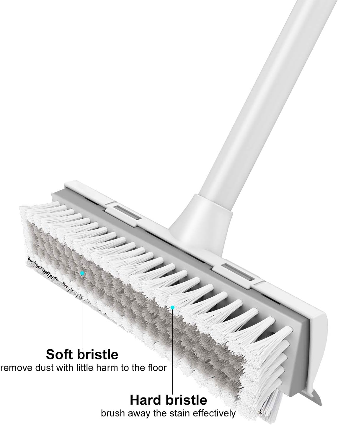 2-in-1 bristle brush and integrated scraper edge