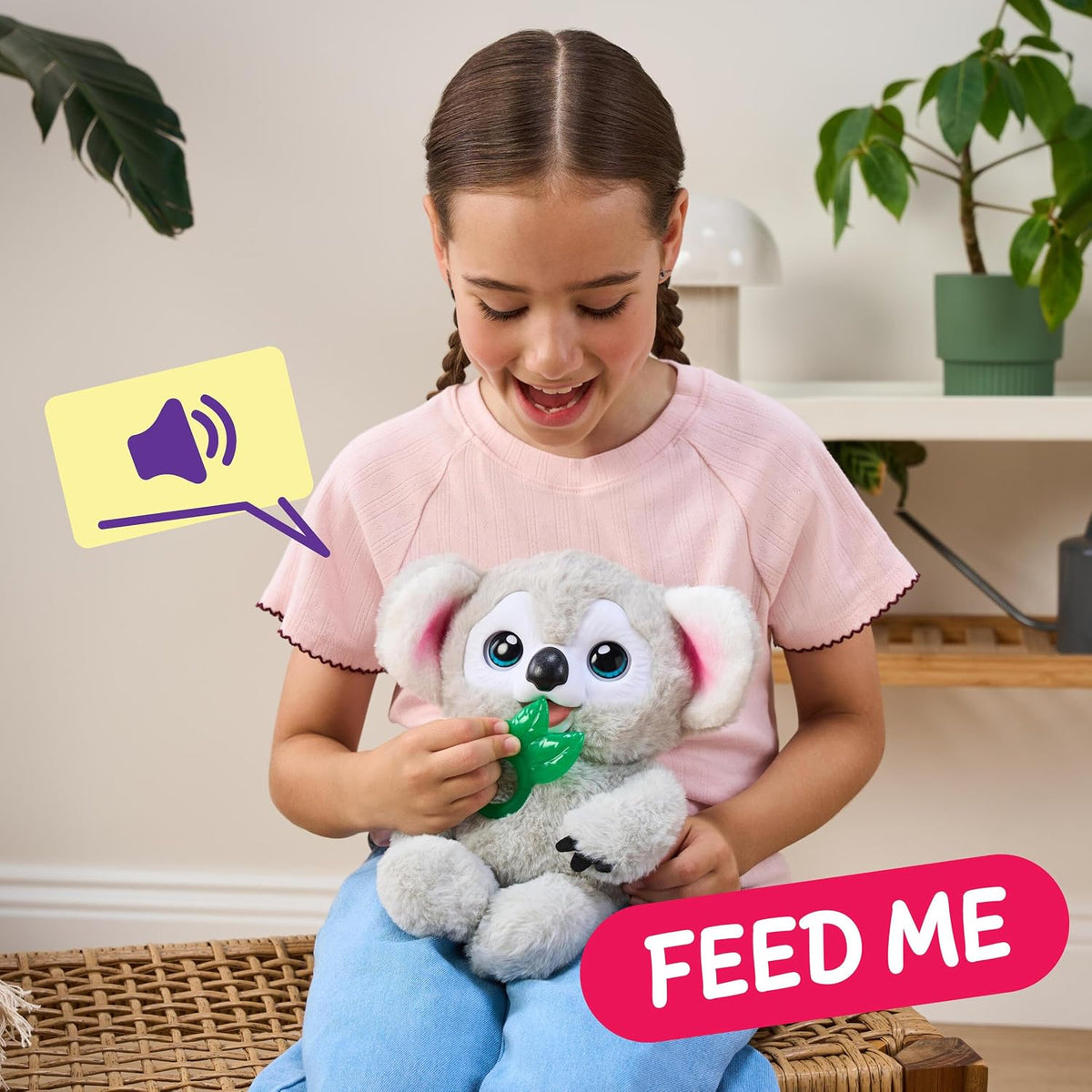 2-in-1 eucalyptus leaf accessory that doubles as a feeding bottle and a teether for younger kids