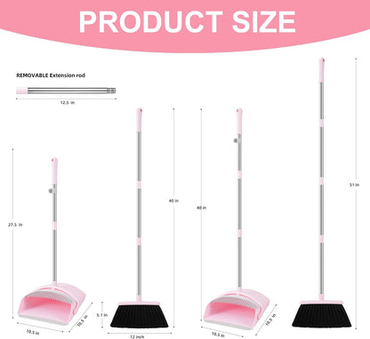 2-in-1 storage: hangable broom head plus clip-on attachment to dustpan handle