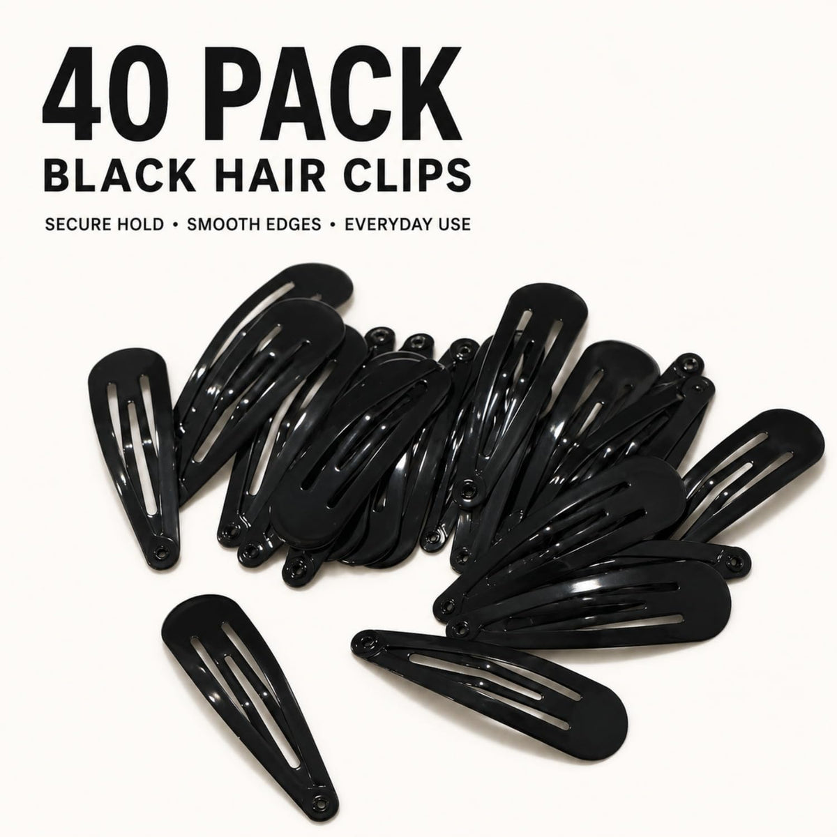 2-inch length x 0.55-inch width metal snap barrette