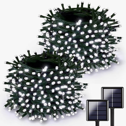 2-pack of 200-led strings totaling 400 leds across 144ft on discreet green wire