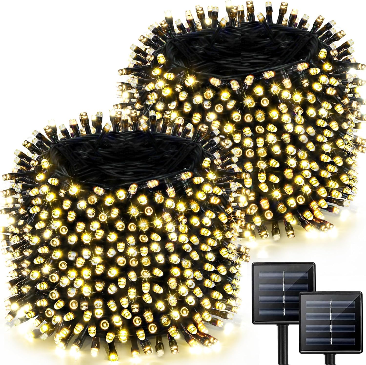 2-pack totaling 170 feet with 480 upgraded led bulbs on green wire