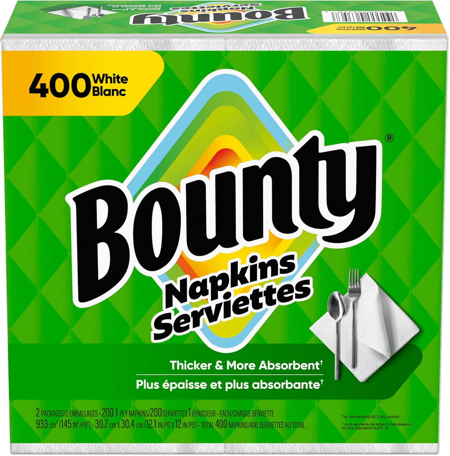 2-ply construction claimed thicker and more absorbent than the leading 2-ply napkin