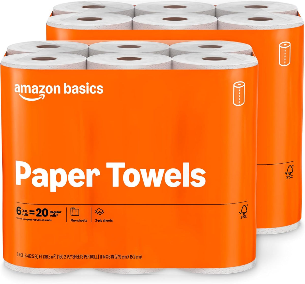 2-ply construction for durability and high absorbency