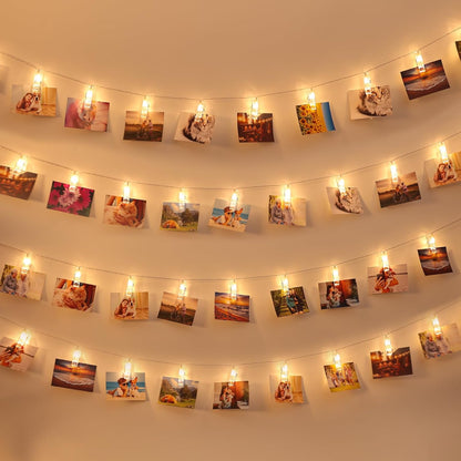 20 led bulbs on a 10 ft. string with 4-inch clip intervals
