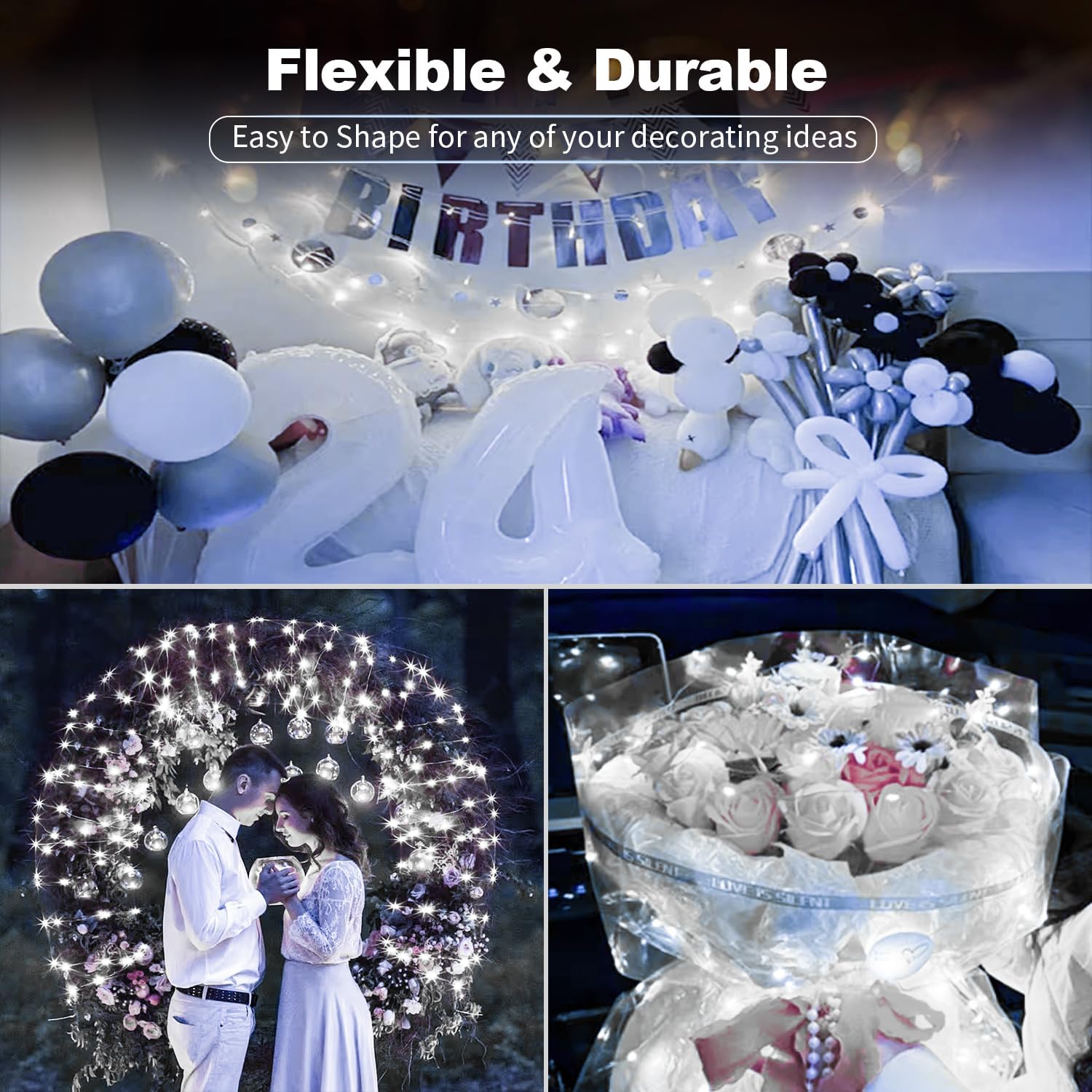 20 micro led bulbs per string, energy-efficient and low heat