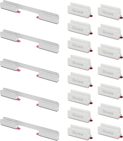 20-piece set includes 15 plastic brackets and 5 bendable metal brackets