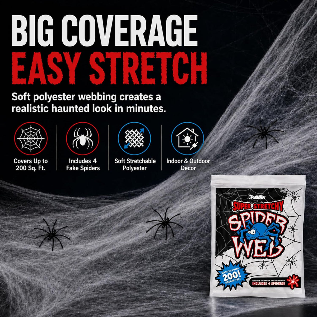 20 realistic fake plastic spiders included per pack