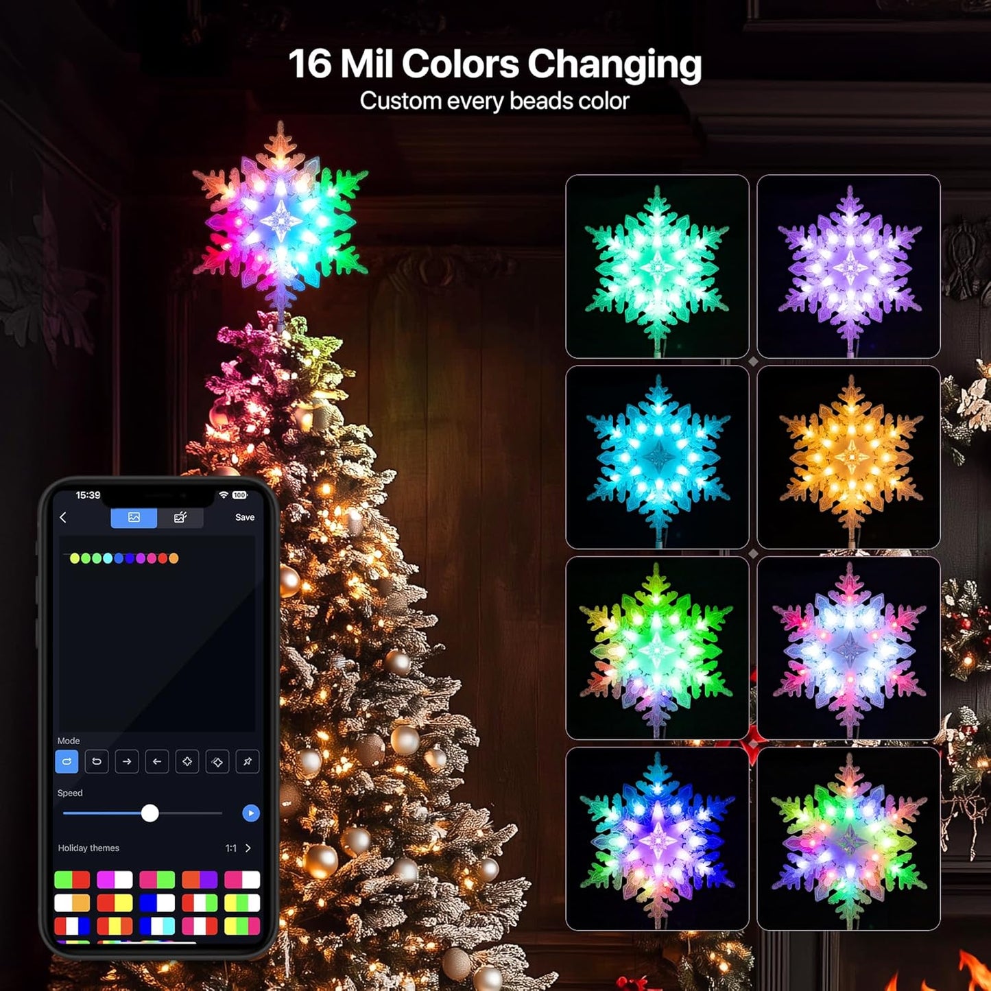 20 rgb lamp beads individually customizable to 16 million colors