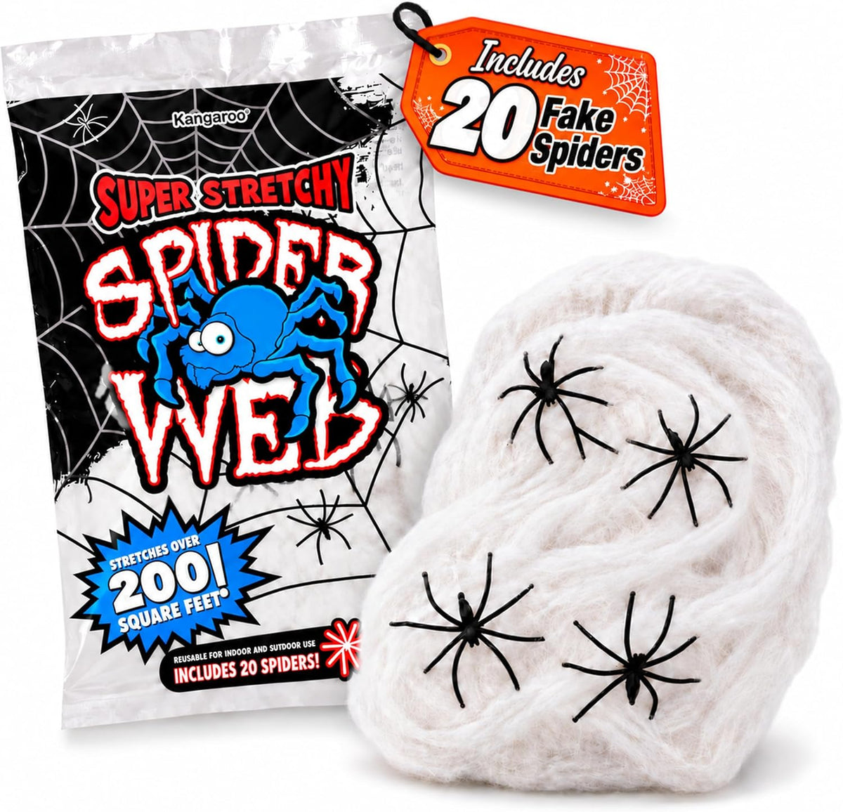 200/800/1600 sq ft of stretchable polyester cobweb