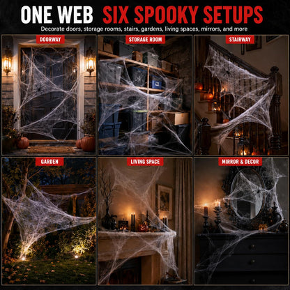 Kangaroo Halloween Spider Web Decor – Living Room and Bedroom Cobweb Aesthetic for Spooky Home Ambiance