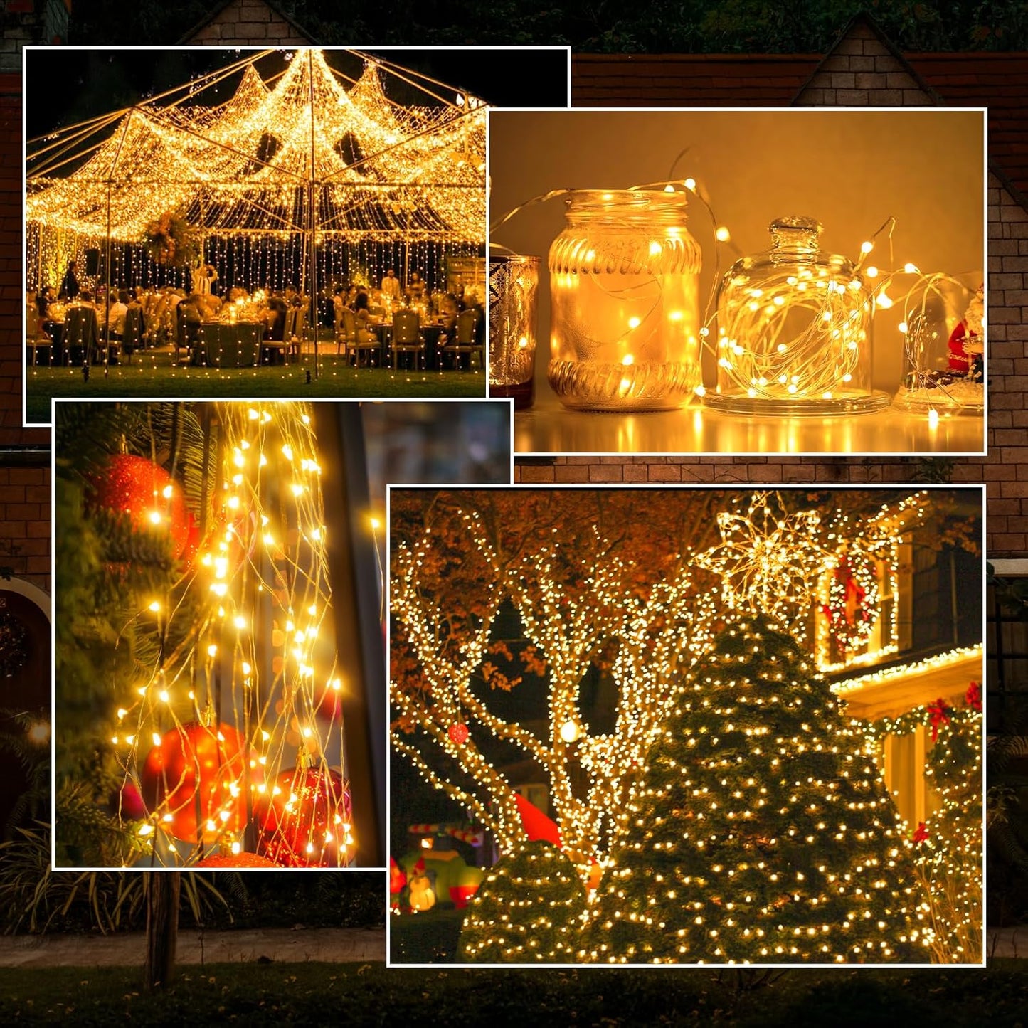 200 bright low-heat led beads per string with 360° viewing angle (2-pack = 400 total)