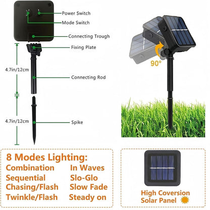 200 leds per strand (with 400-led and 800-led variants available) on green wire for discreet daytime appearance