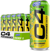 C4 Jolly Rancher Green Apple Energy – Fitness Studio Clean Energy Option, Carbonated Sugar-Free Drink with Clinically Studied Ingredients