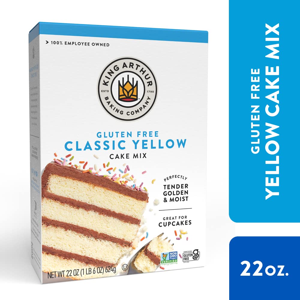 22 oz yellow cake mix yielding 2 round layers, 1 sheet cake, or 24 cupcakes