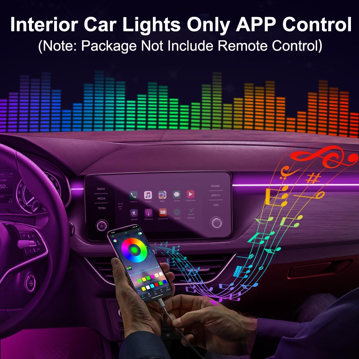 236-inch fiber optic cable with 5-in-1 rgb led strips for full interior gap installation
