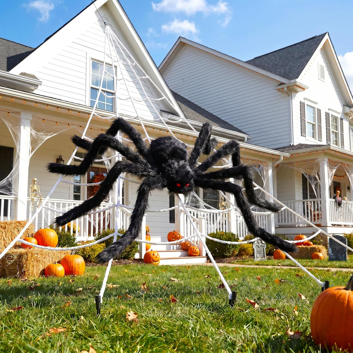 236-inch triangular metal spider web for full roofline or wall coverage