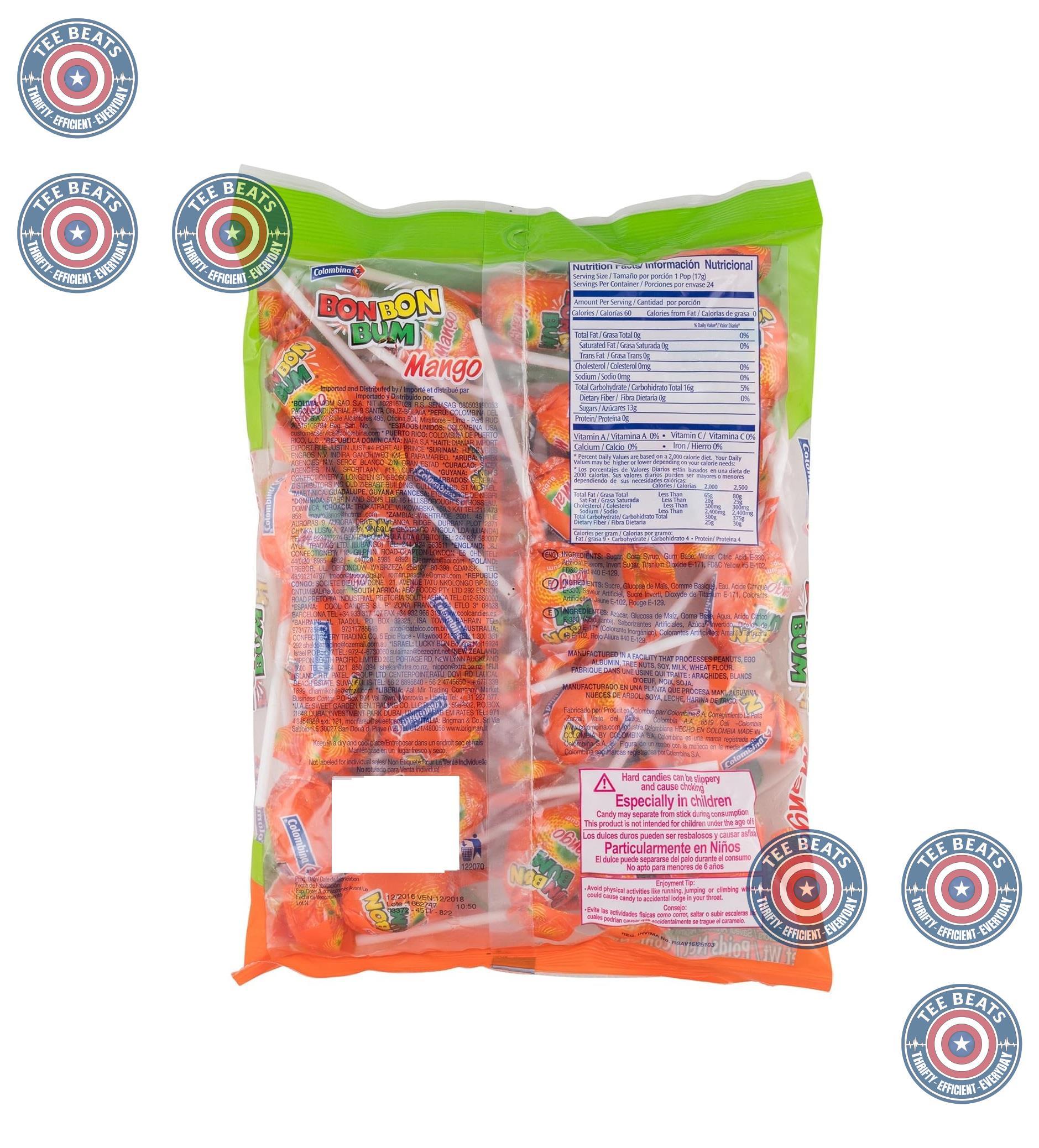 24 lollipops per pack, each individually wrapped