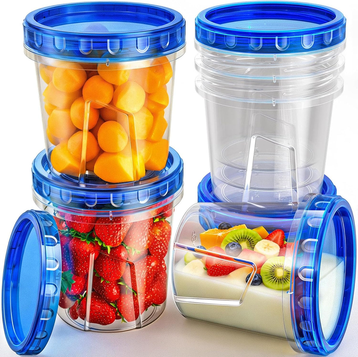24 oz round polyethylene body with screw-top twist lid for airtight seal