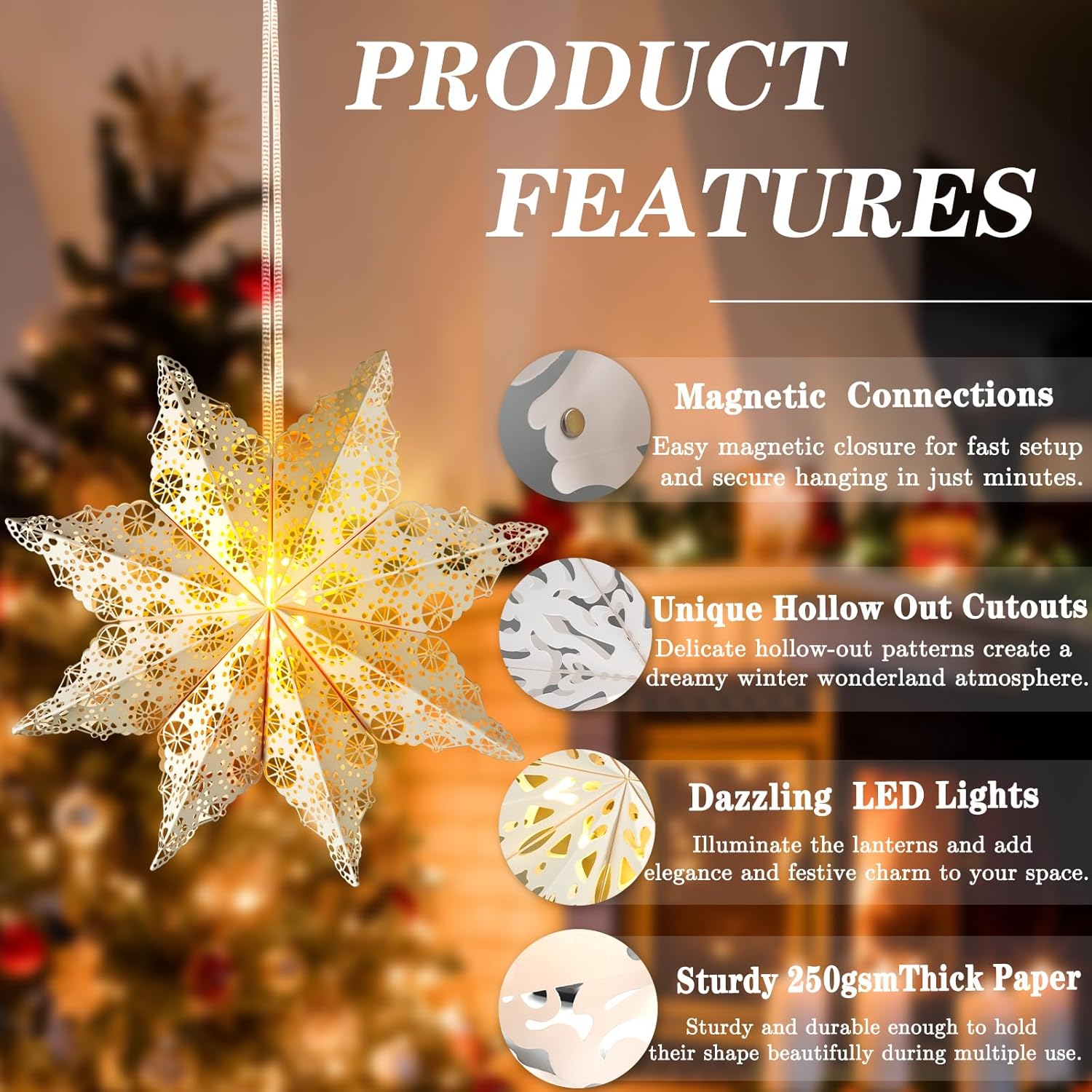 250gsm thick paper construction that resists tearing and maintains shape