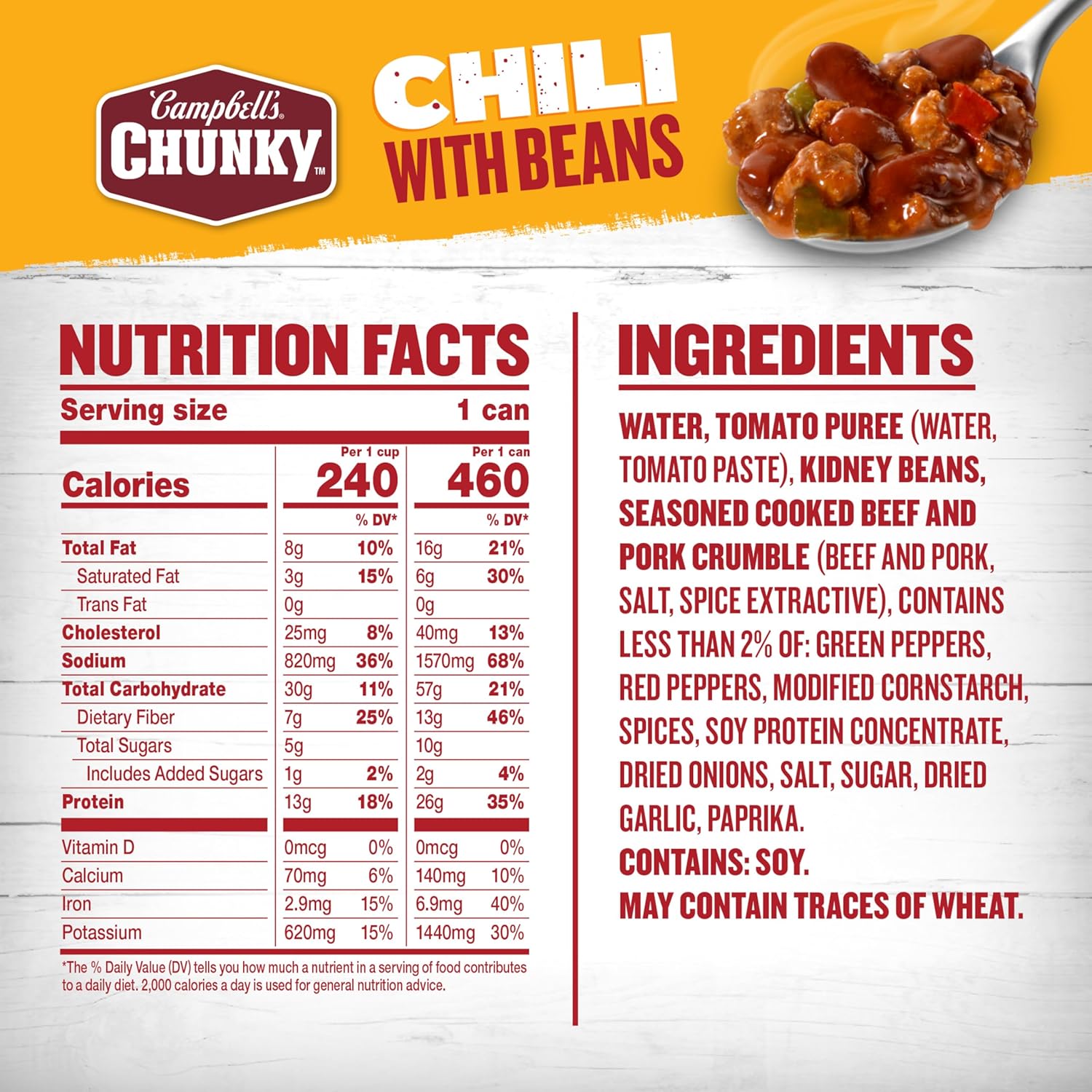 26g protein per can from beef and pork crumble
