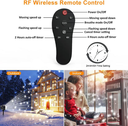 270-degree adjustable projector head for flexible aiming at walls, trees, or house facades