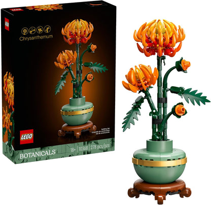278 interlocking lego pieces forming a detailed chrysanthemum replica