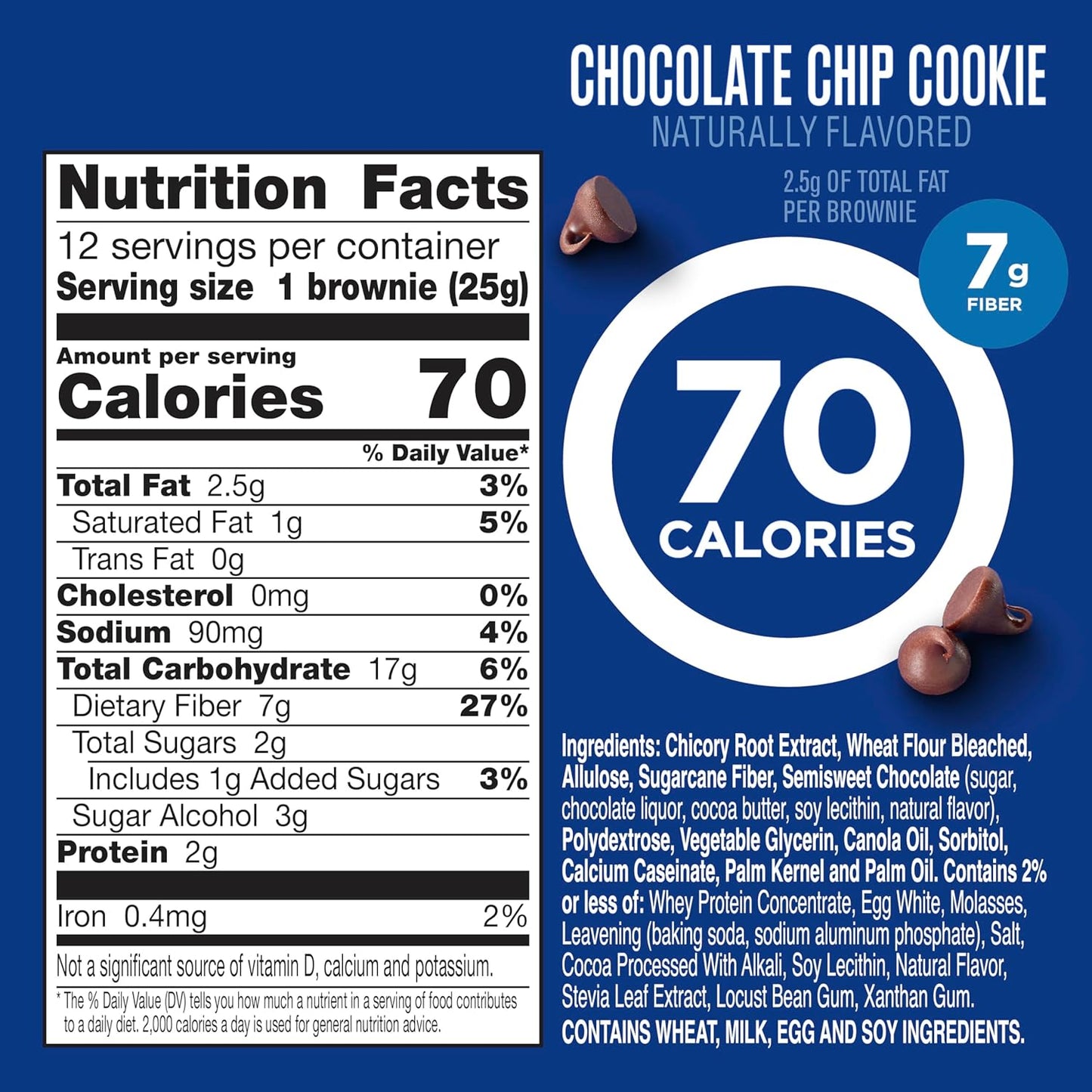 2g sugar and 5g net carbs per serving (17g total carbs minus fiber, sugar alcohol, and allulose)