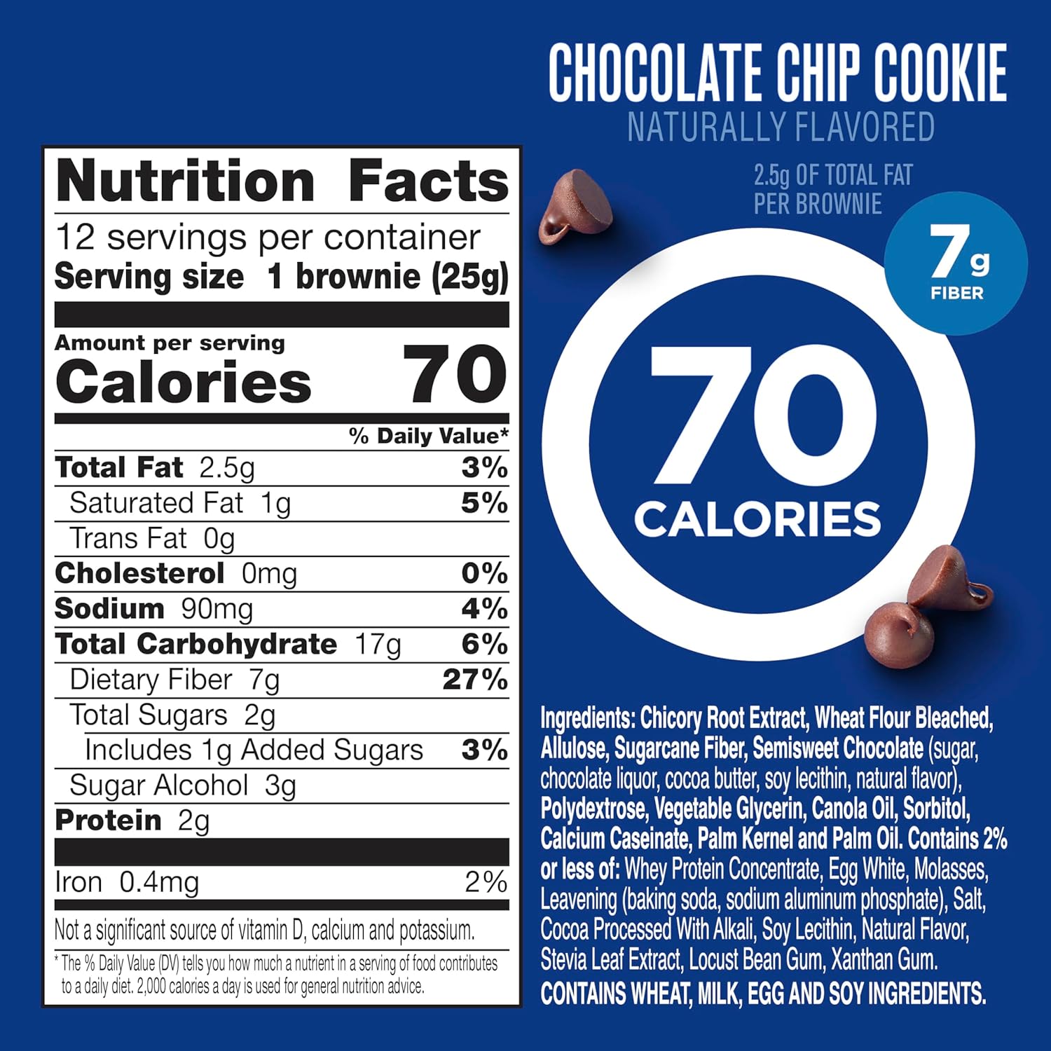 2g sugar and 5g net carbs per serving (17g total carbs minus fiber, sugar alcohol, and allulose)