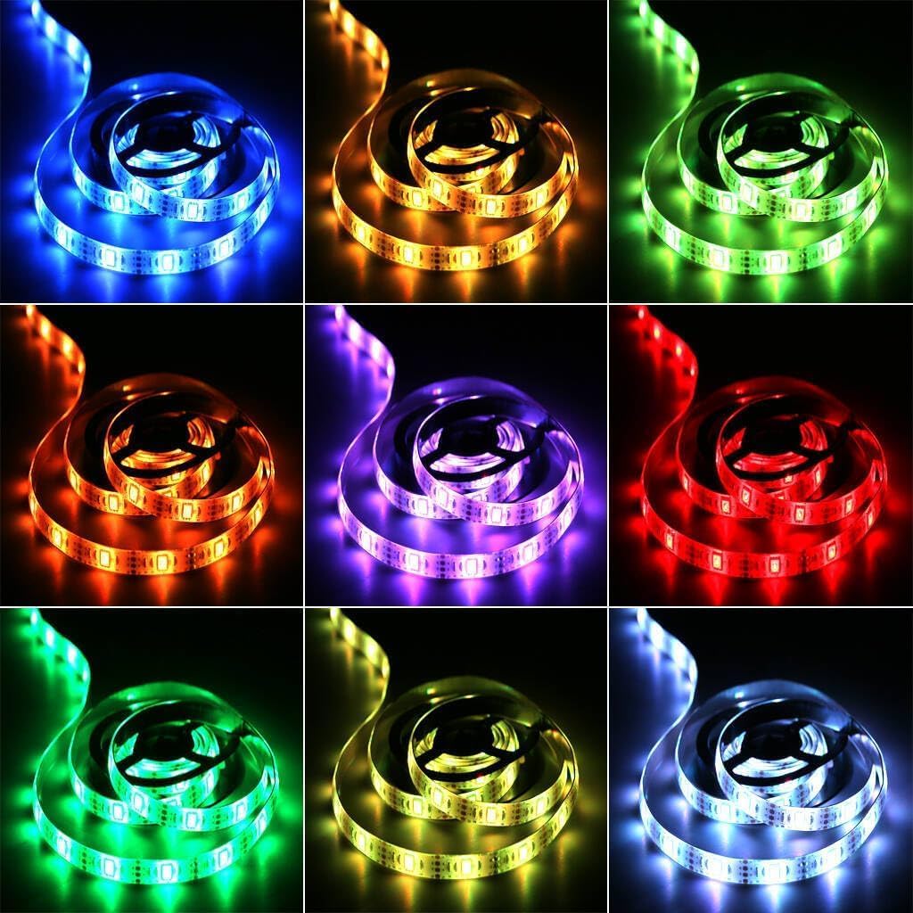 2m / 6.6ft rgb smd 5050 strip with 60 leds per strip (150 light sources total)